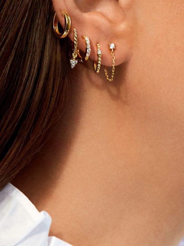 Fashion - 5pairs Rhinestone Decor Earrings