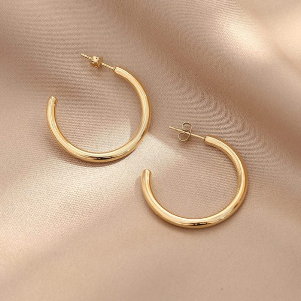 Fashion - Simple Glossy Irregular Shape Stud Earrings