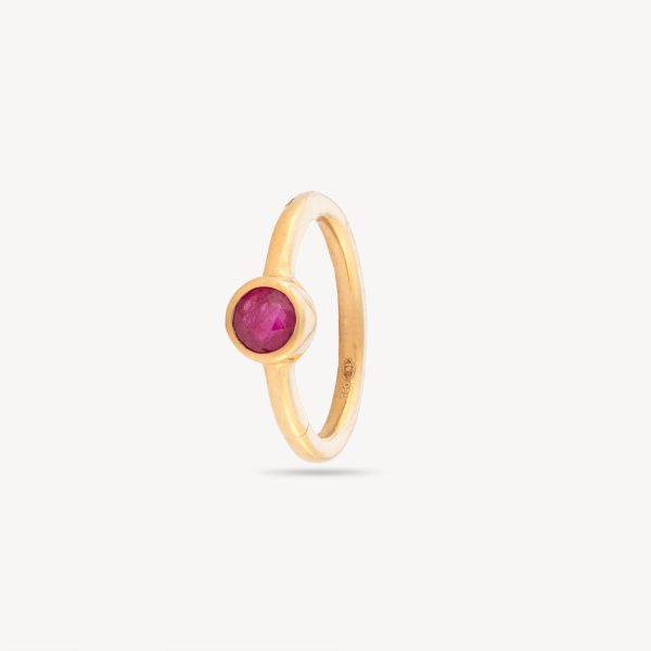 Yellow Gold 2.5mm Ruby 8mm Hoop