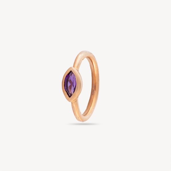 Rose Gold 2.5mm Pink Amethyst 8mm Hoop